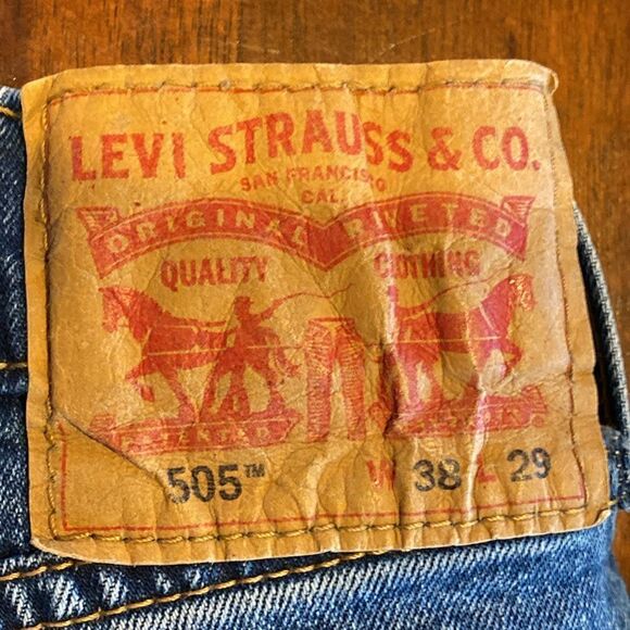 Levi’s 505 Men’s Regular Fit Tapered Leg Jeans Size 38x29 - Picture 4 of 7